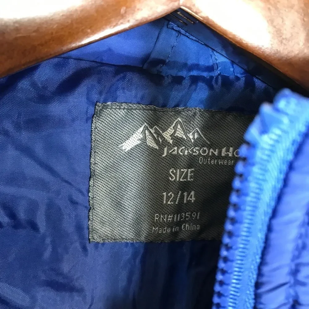 Jackson Hole Youth Puffer Jacket 12/14. Blue Lightweight